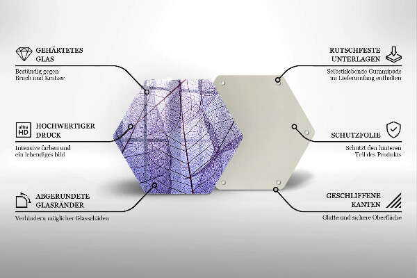 Tocător sticlă Frunze cu vene