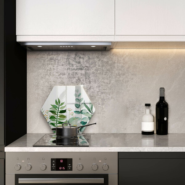 Tocător sticlă Ilustrație cu frunze de plante