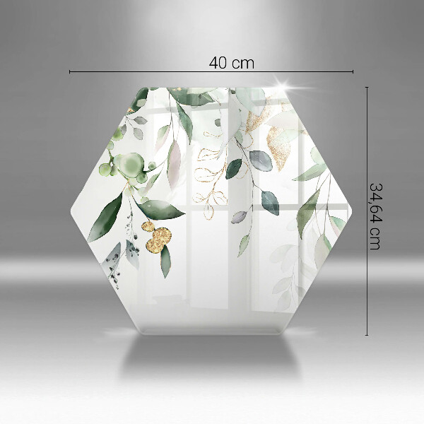 Tocător sticlă Acuarelă frunze