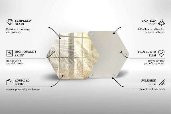 Tocător sticlă Frunze de palmier și nisip