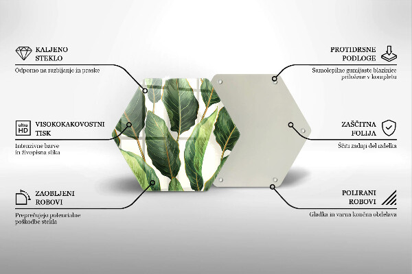 Tocător sticlă Frunze de bananier