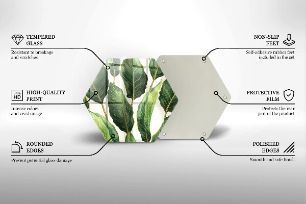 Tocător sticlă Frunze de bananier