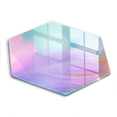 Tocător sticlă Pene pastelate