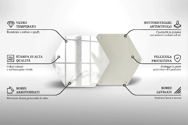 Tocător sticlă Marmură modernă