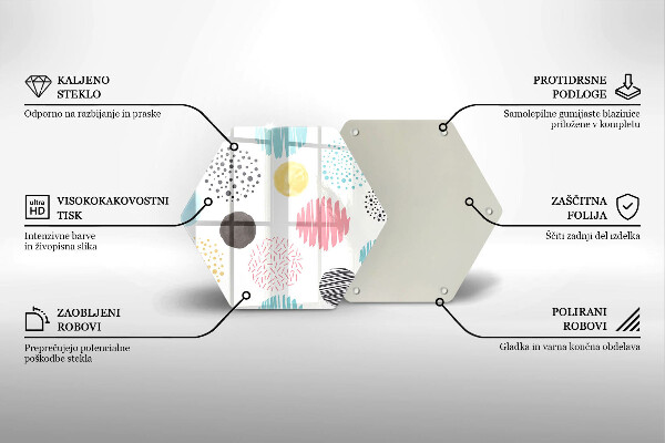 Tocător sticlă Forme pictate