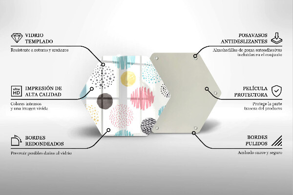 Tocător sticlă Forme pictate