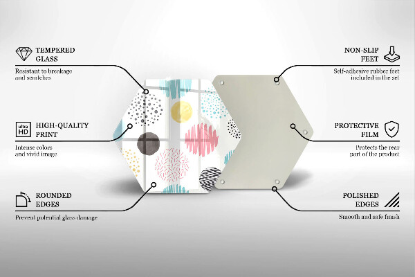 Tocător sticlă Forme pictate