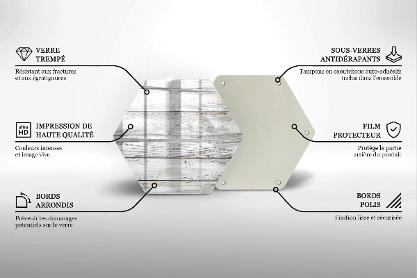 Tocător sticlă Scânduri de lemn strălucitoare