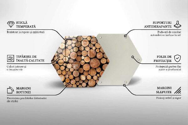 Tocător sticlă Trunchiuri de copaci
