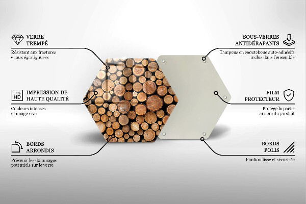 Tocător sticlă Trunchiuri de copaci