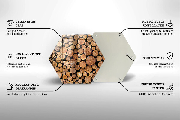 Tocător sticlă Trunchiuri de copaci