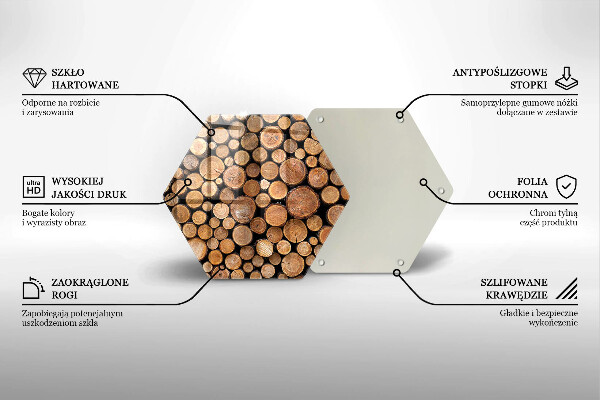 Tocător sticlă Trunchiuri de copaci