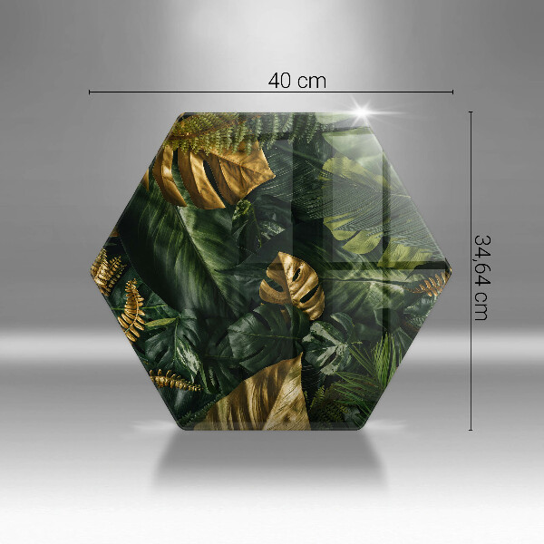 Tocător sticlă Frunze de monstera aurii