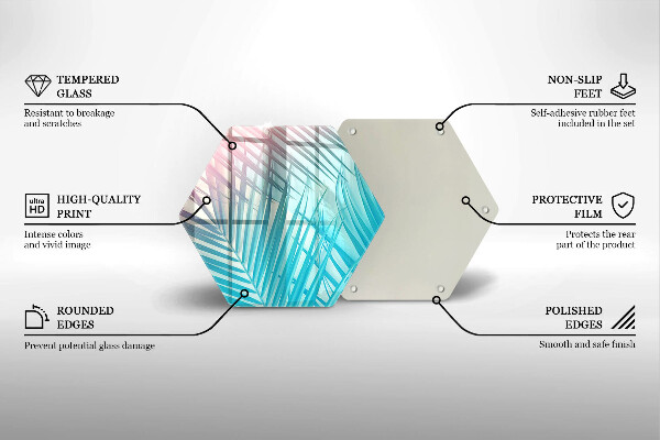 Tocător sticlă Frunze pastelate