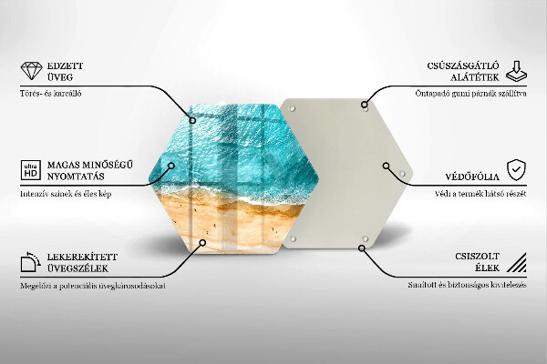 Tocător sticlă Plaja mal si mare