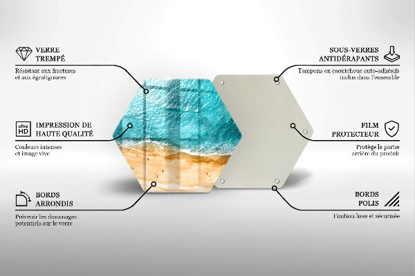 Tocător sticlă Plaja mal si mare