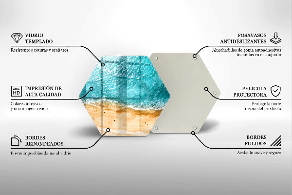 Tocător sticlă Plaja mal si mare