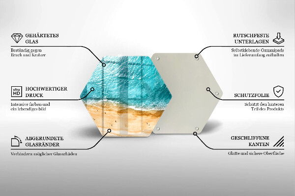 Tocător sticlă Plaja mal si mare