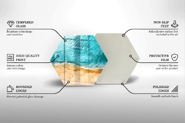 Tocător sticlă Plaja mal si mare