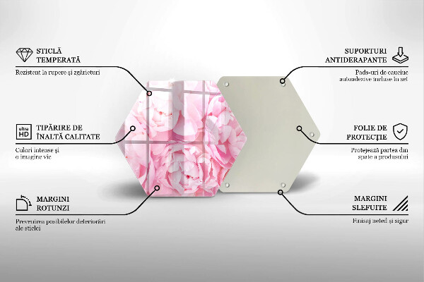 Tocător de bucătărie Bujori delicati