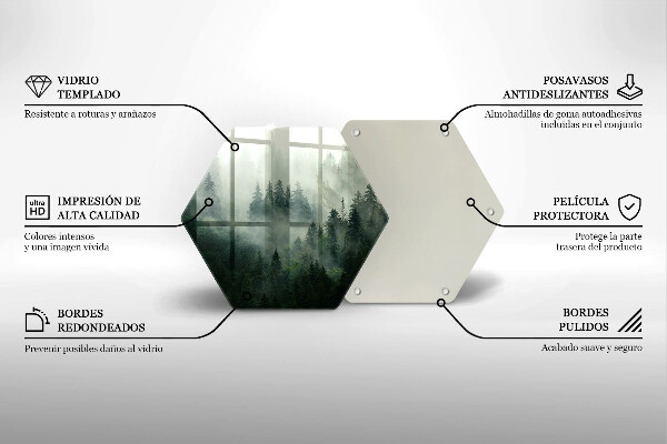 Tocător de bucătărie Peisaj de pădure cu ceață