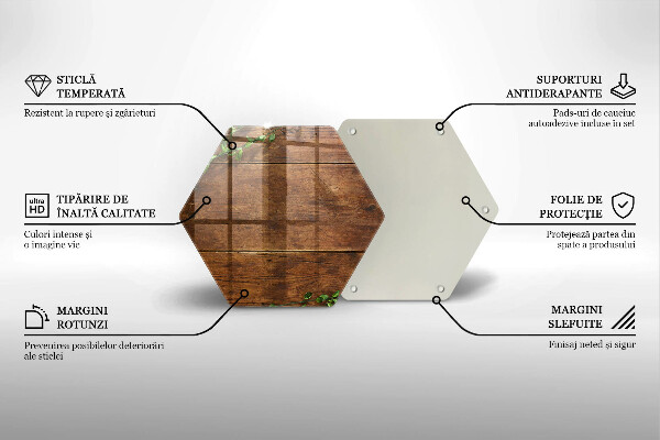 Tocător de bucătărie Scânduri și frunze de lemn