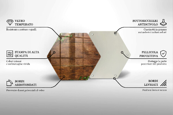 Tocător de bucătărie Scânduri și frunze de lemn