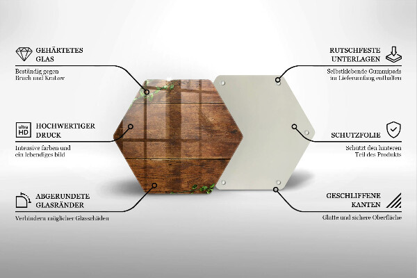 Tocător de bucătărie Scânduri și frunze de lemn