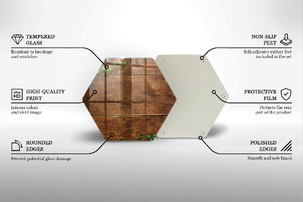 Tocător de bucătărie Scânduri și frunze de lemn