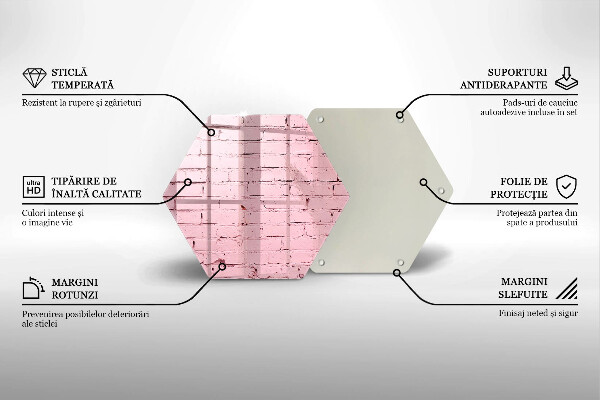 Tocător de bucătărie Perete de cărămidă pastel