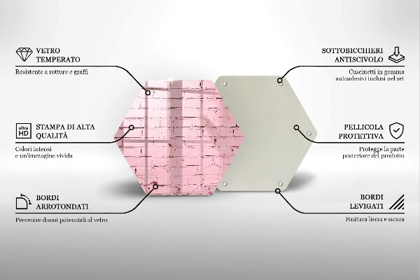 Tocător de bucătărie Perete de cărămidă pastel