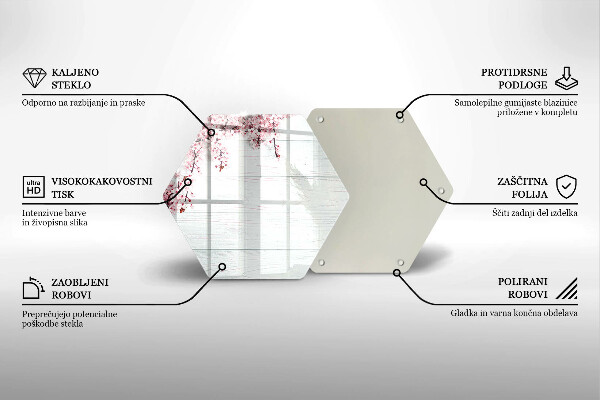 Tocător de bucătărie Flori pe scânduri