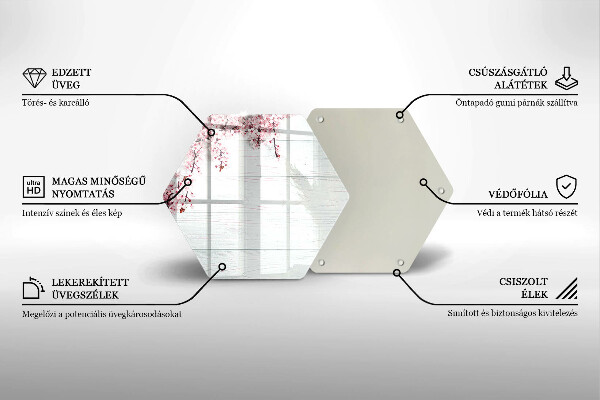 Tocător de bucătărie Flori pe scânduri
