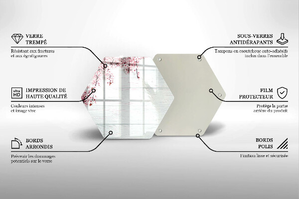 Tocător de bucătărie Flori pe scânduri