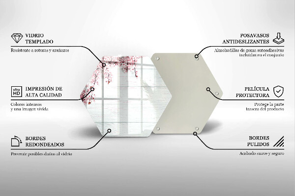 Tocător de bucătărie Flori pe scânduri