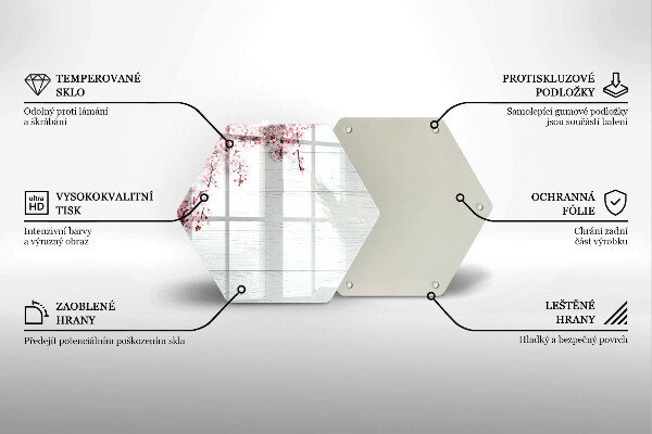 Tocător de bucătărie Flori pe scânduri