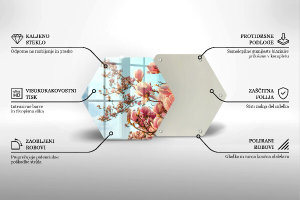 Tocător de bucătărie Arborele cu flori roz