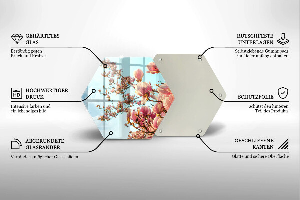 Tocător de bucătărie Arborele cu flori roz