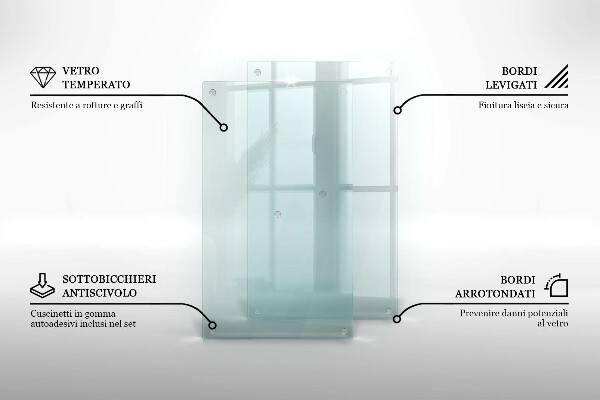 Tocător de bucătărie transparent 2x30x52 cm