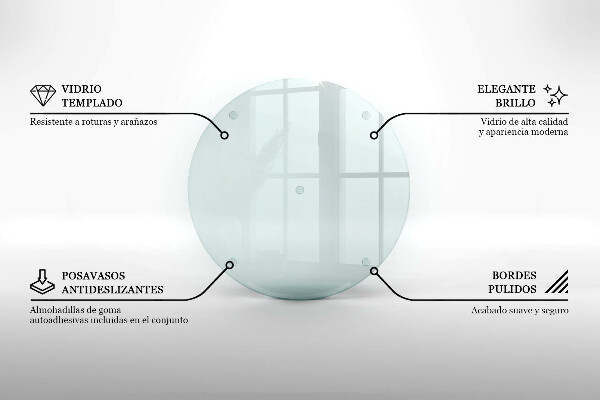 Tocător din sticlă transparent 30 cm