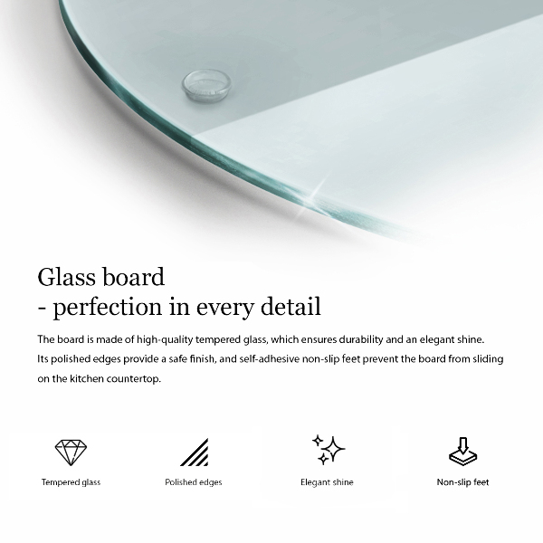 Tocător din sticlă transparent 30 cm