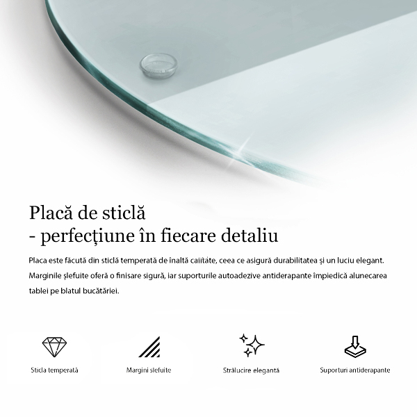 Tocător sticlă transparente 40 cm