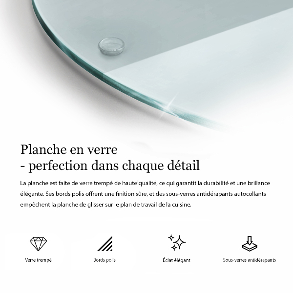 Tocător din sticlă transparentă 40 cm