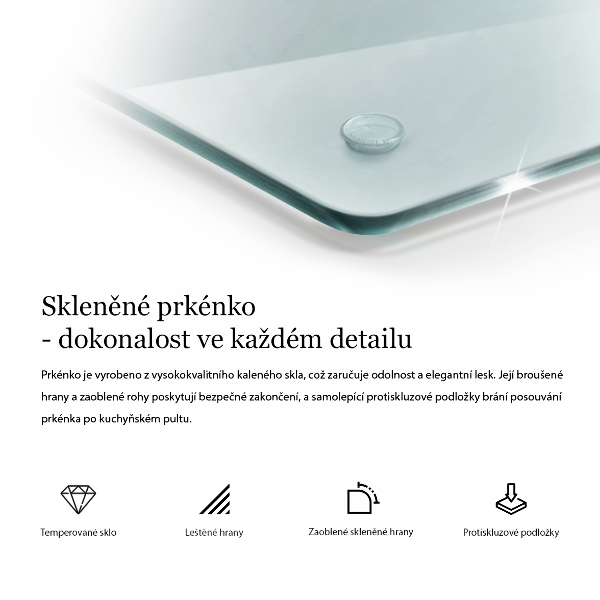 Tocător din sticlă transparente 80x52 cm