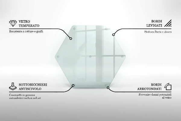 Tocător din sticlă transparentă 40 cm