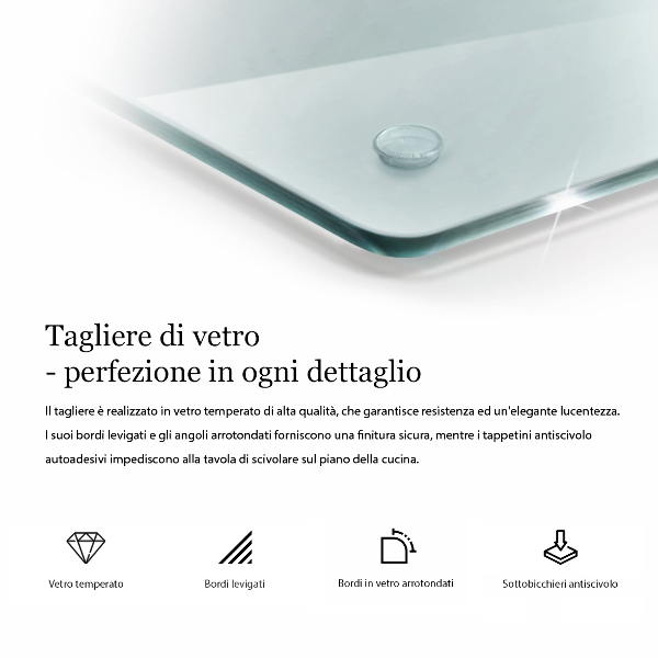 Tocător din sticlă transparentă 40 cm