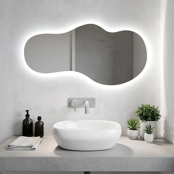 Oglindă asimetrică cu LED deosebită 40x80