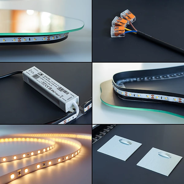 Oglindă formă neregulată LED de perete 45x90