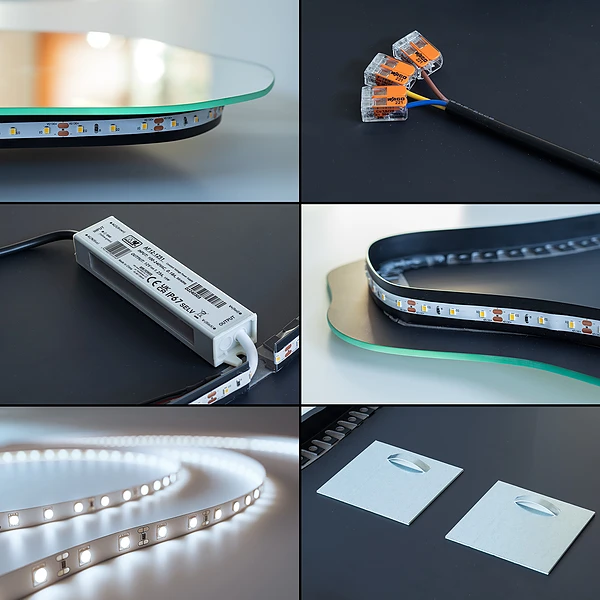 Oglindă formă neregulată LED de perete 45x90