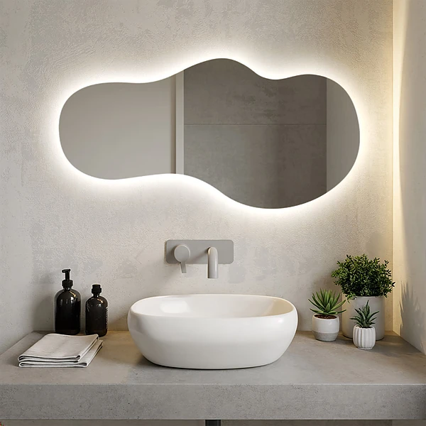 Oglindă formă neregulată LED de perete 45x90